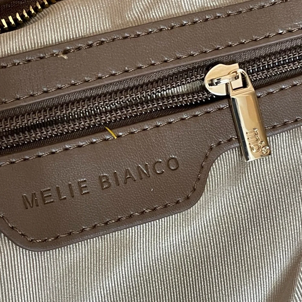Anthropologie Melie Bianco The Brigitte Satchel‎ Raffia Edition in Tan / Cream